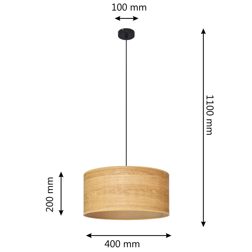 Luster na sajli ALBA 1xE27/15W/230V pr. 40 cm smeđa/crna