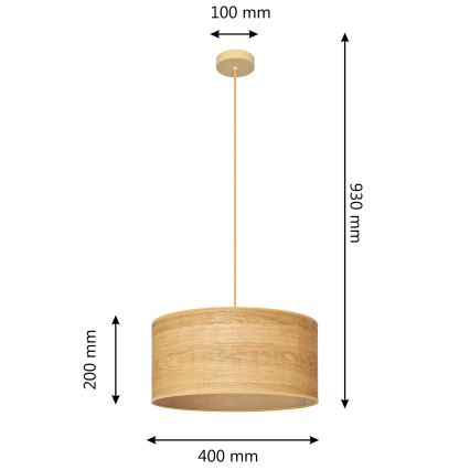 Luster na sajli ALBA 1xE27/15W/230V pr. 40 cm smeđa