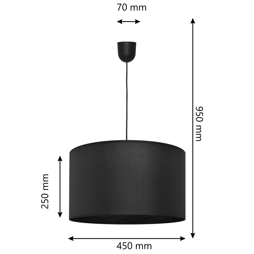Luster na sajli ALBA 1xE27/15W/230V pr. 45 cm crna