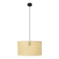 Luster na sajli ALBA 1xE27/15W/230V pr. 45 cm ratan/crna