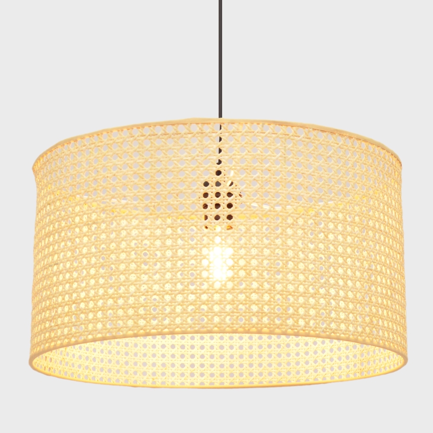 Luster na sajli ALBA 1xE27/15W/230V pr. 45 cm ratan/crna