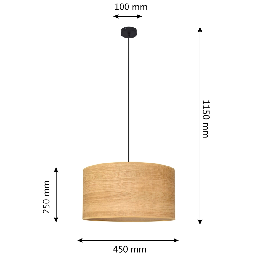Luster na sajli ALBA 1xE27/15W/230V pr. 45 cm smeđa/crna