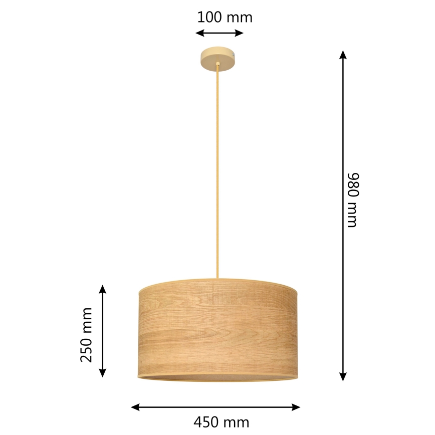 Luster na sajli ALBA 1xE27/15W/230V pr. 45 cm smeđa