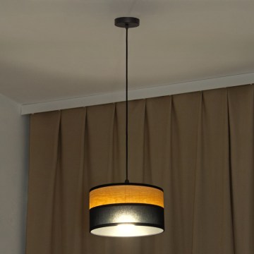 Luster na sajli ALBA 1xE27/15W/230V promjer 25 cm crna/smeđa