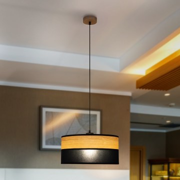 Luster na sajli ALBA 1xE27/15W/230V Ø 40 cm crna/smeđa