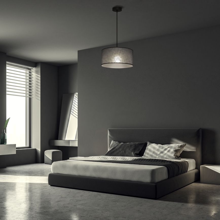 Luster na sajli ALBA 1xE27/15W/230V Ø 40 cm siva