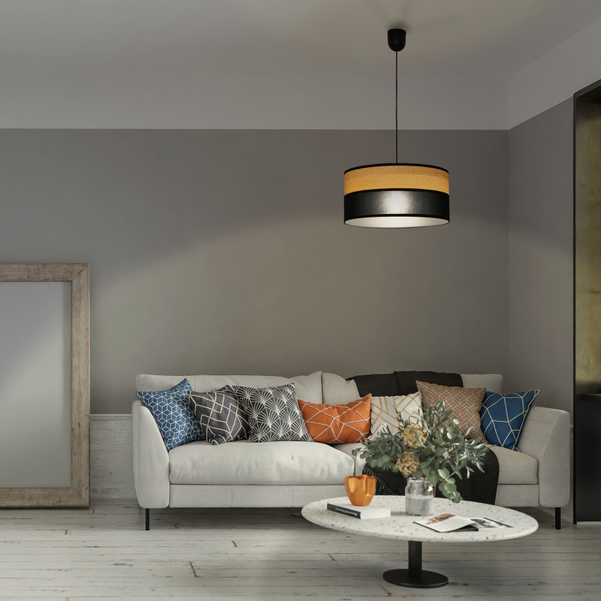 Luster na sajli ALBA 1xE27/15W/230V Ø 45 cm crna/smeđa