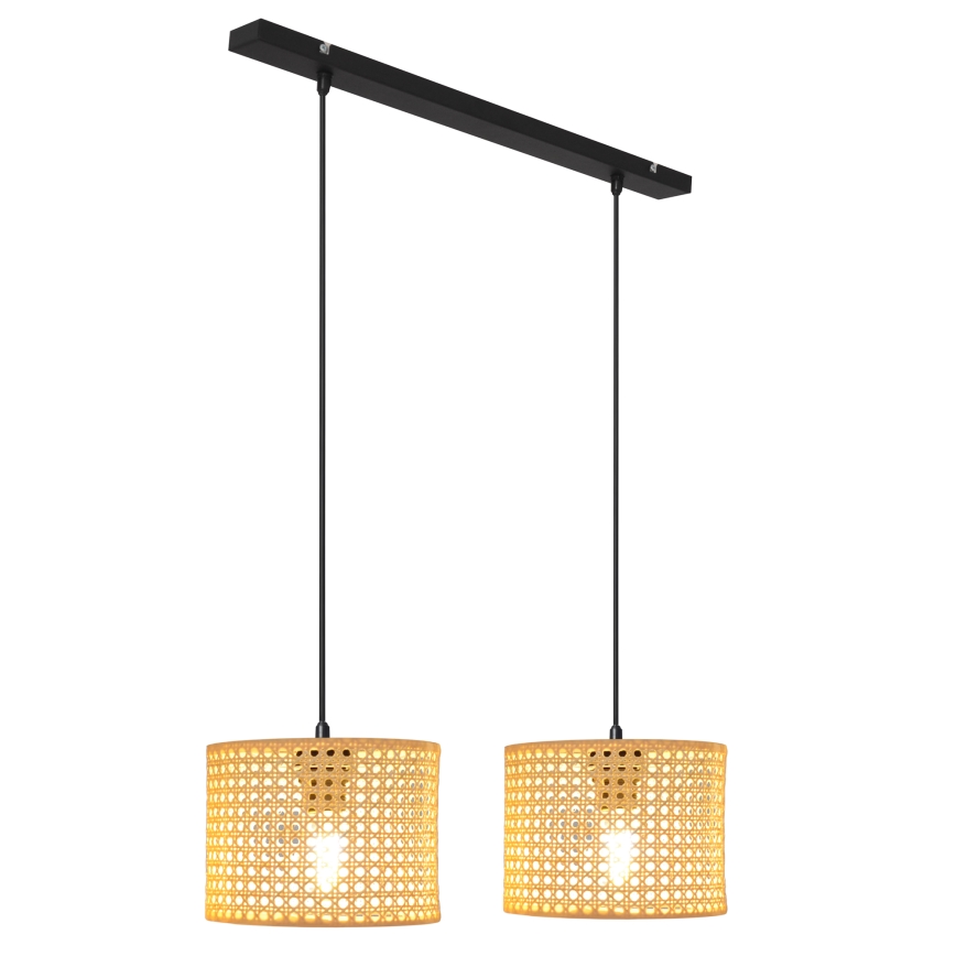 Luster na sajli ALBA 2xE27/15W/230V ratan/crna