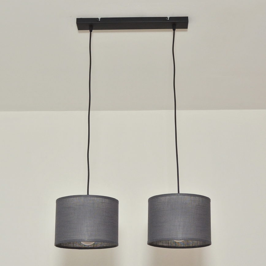 Luster na sajli ALBA 2xE27/15W/230V siva