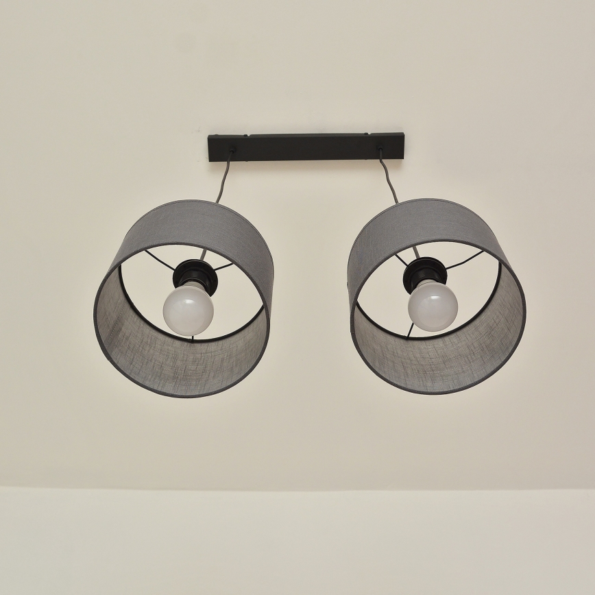 Luster na sajli ALBA 2xE27/15W/230V siva