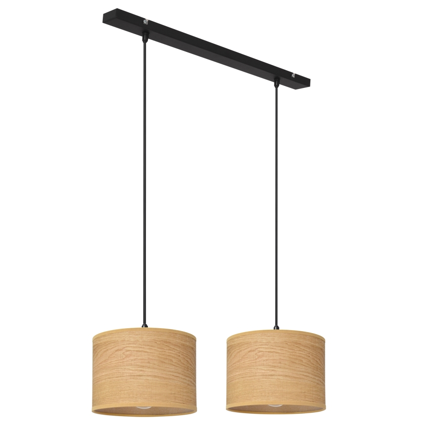 Luster na sajli ALBA 2xE27/15W/230V smeđa/crna
