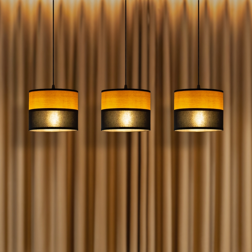 Luster na sajli ALBA 3xE27/15W/230V crna/smeđa