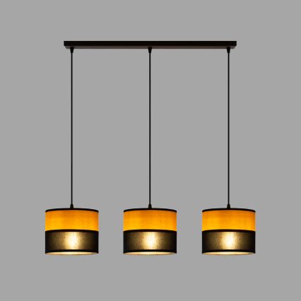 Luster na sajli ALBA 3xE27/15W/230V crna/smeđa