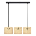 Luster na sajli ALBA 3xE27/15W/230V ratan/crna