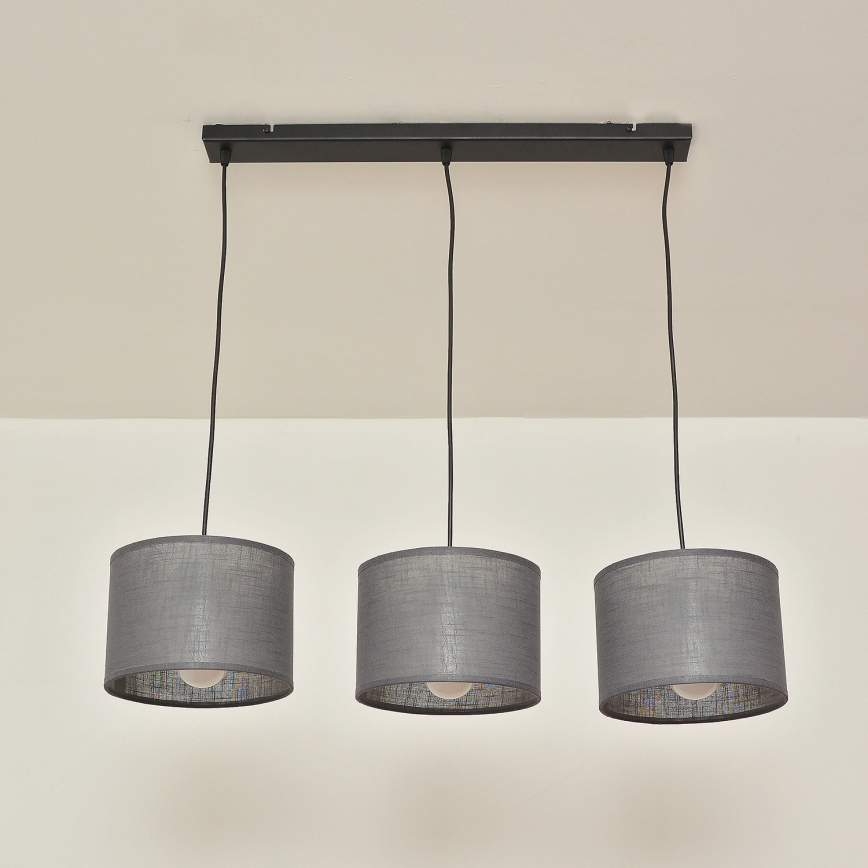 Luster na sajli ALBA 3xE27/15W/230V siva