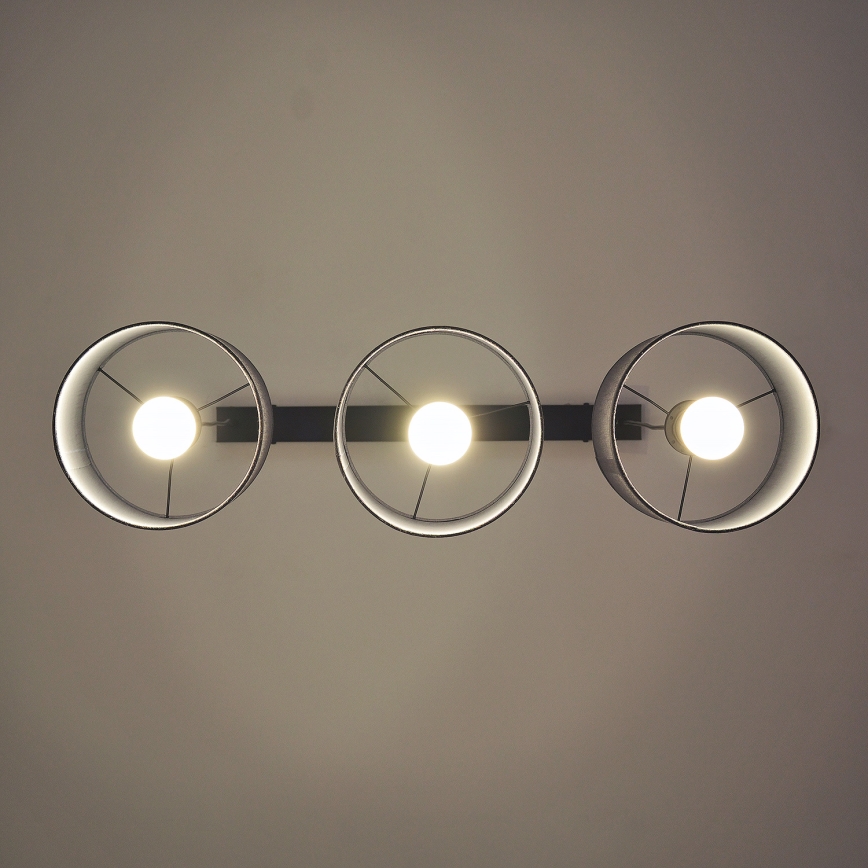 Luster na sajli ALBA 3xE27/15W/230V siva