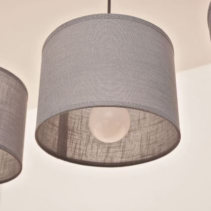 Luster na sajli ALBA 3xE27/15W/230V siva