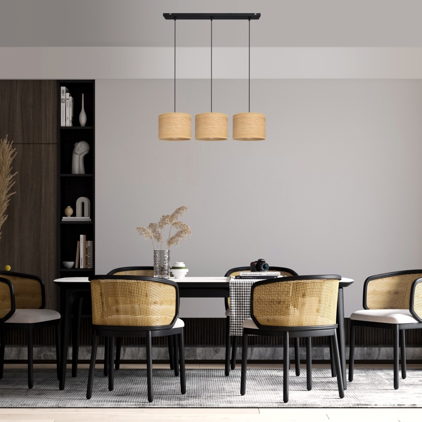 Luster na sajli ALBA 3xE27/15W/230V smeđa/crna