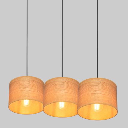 Luster na sajli ALBA 3xE27/15W/230V smeđa/crna
