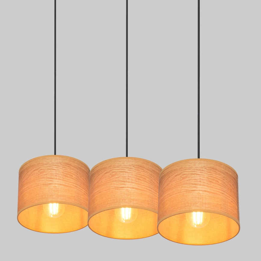 Luster na sajli ALBA 3xE27/15W/230V smeđa/crna