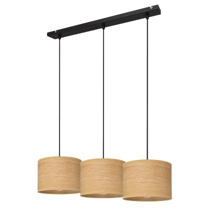 Luster na sajli ALBA 3xE27/15W/230V smeđa/crna