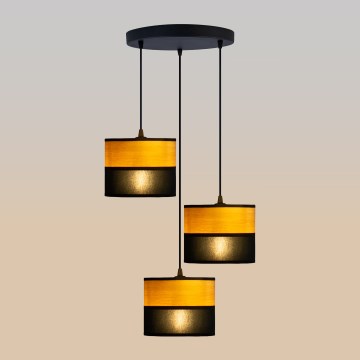 Luster na sajli ALBA 3xE27/15W/230V Ø 40 cm crna/smeđa