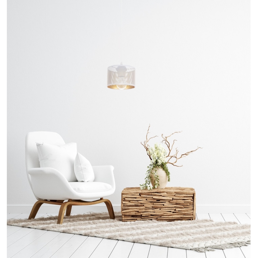 Luster na sajli ALDO 1xE27/60W/230V pr. 15 cm bijela