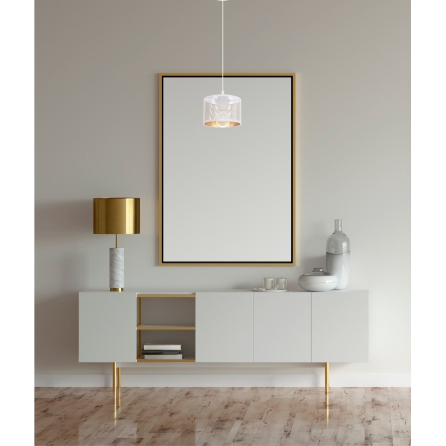 Luster na sajli ALDO 1xE27/60W/230V pr. 15 cm bijela