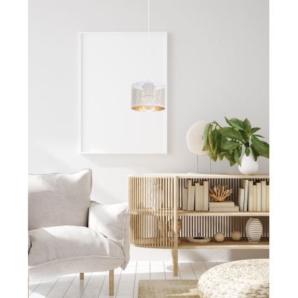 Luster na sajli ALDO 1xE27/60W/230V pr. 15 cm bijela