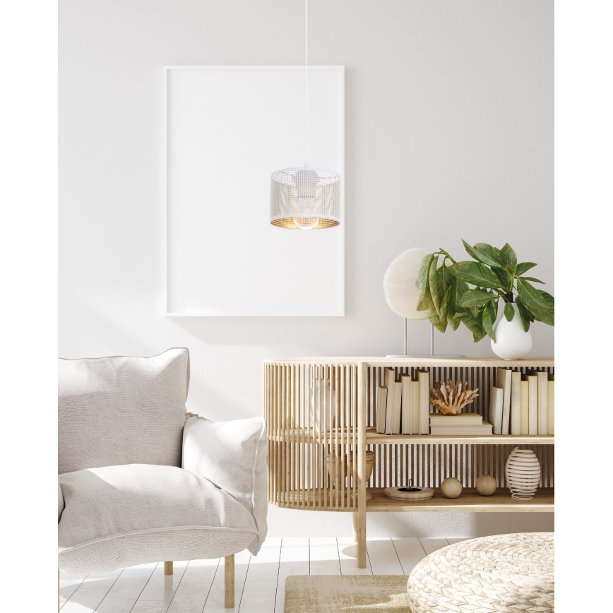 Luster na sajli ALDO 1xE27/60W/230V pr. 15 cm bijela