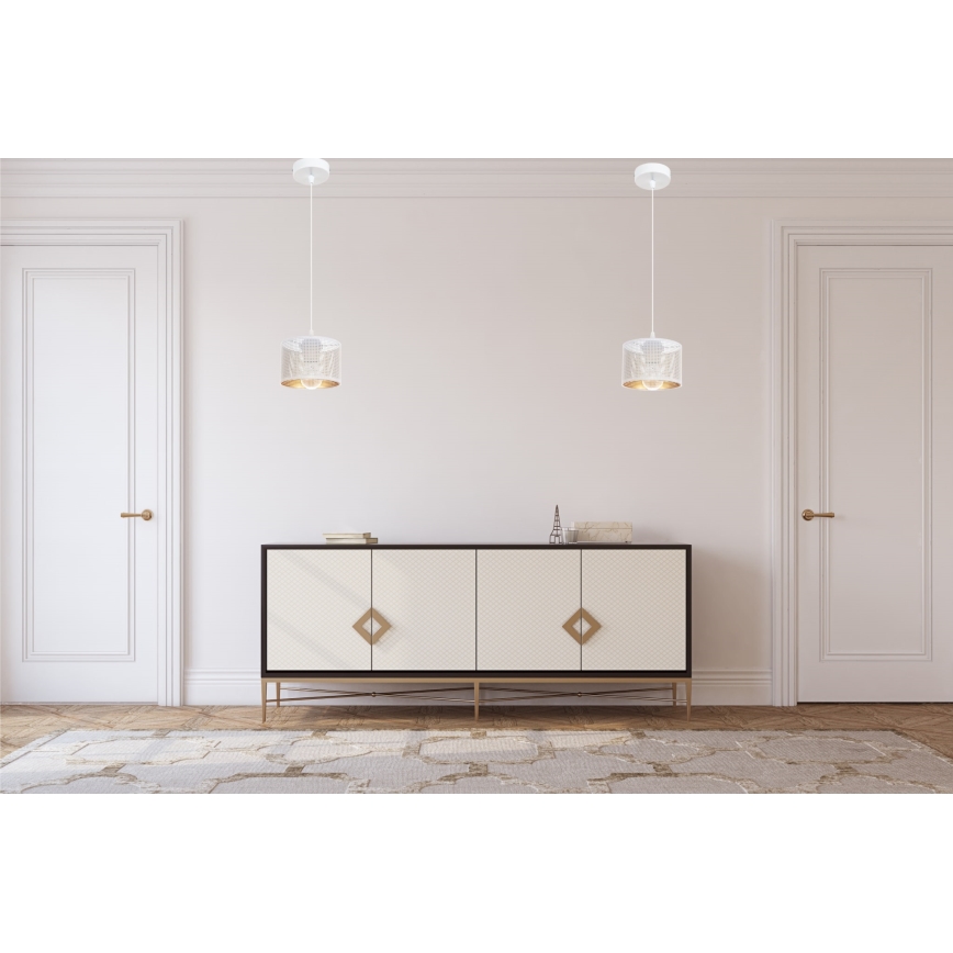 Luster na sajli ALDO 1xE27/60W/230V pr. 15 cm bijela