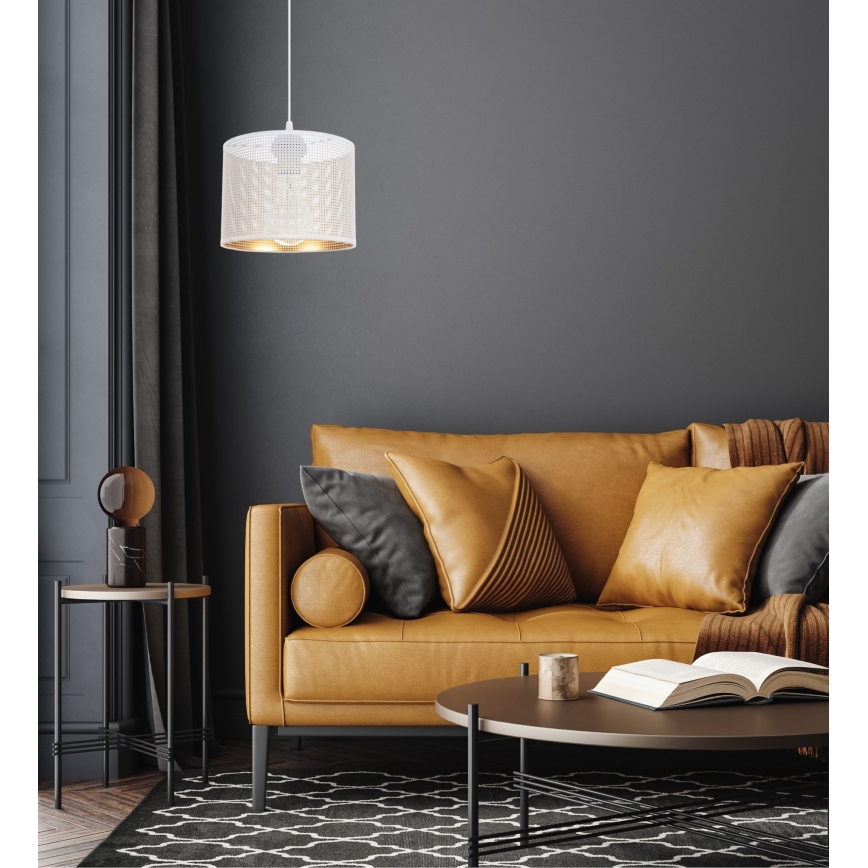 Luster na sajli ALDO 1xE27/60W/230V pr. 20 cm bijela