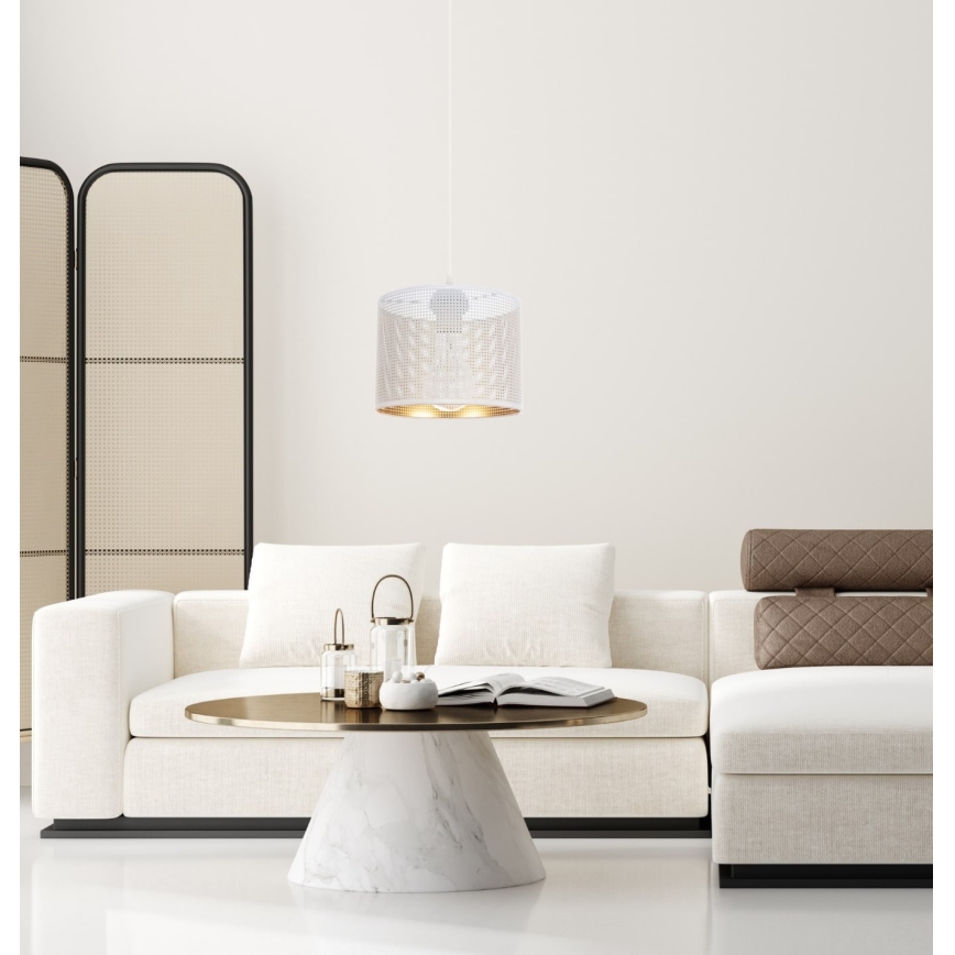 Luster na sajli ALDO 1xE27/60W/230V pr. 20 cm bijela