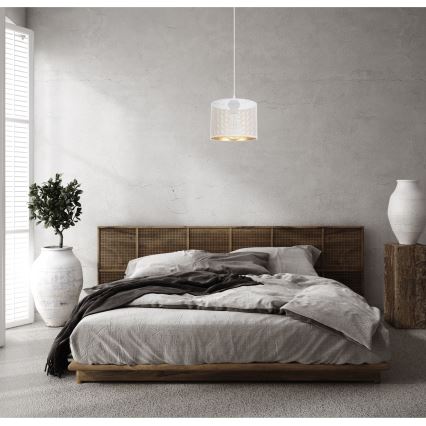 Luster na sajli ALDO 1xE27/60W/230V pr. 20 cm bijela
