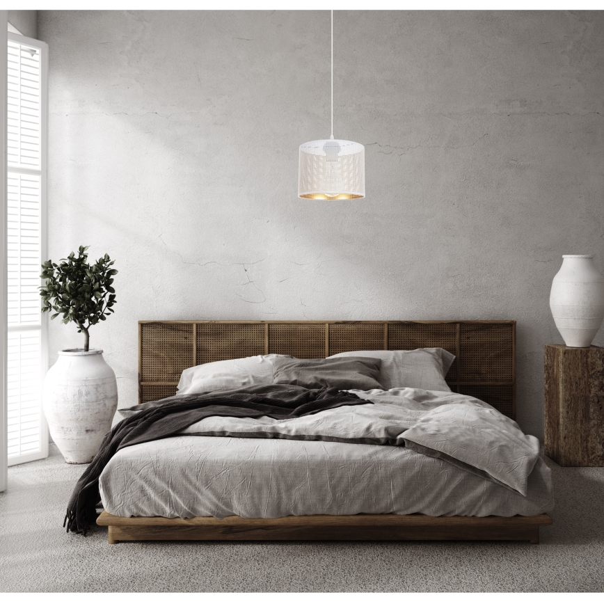 Luster na sajli ALDO 1xE27/60W/230V pr. 20 cm bijela