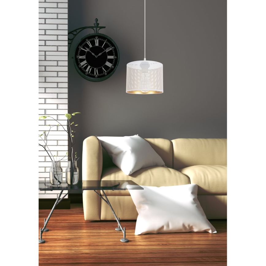 Luster na sajli ALDO 1xE27/60W/230V pr. 20 cm bijela