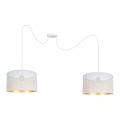 Luster na sajli ALDO 2xE27/60W/230V pauk bijela