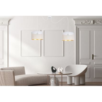 Luster na sajli ALDO 2xE27/60W/230V pauk bijela