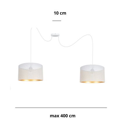 Luster na sajli ALDO 2xE27/60W/230V pauk bijela