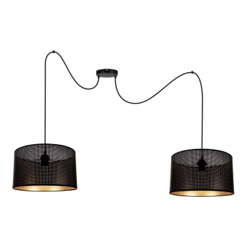 Luster na sajli ALDO 2xE27/60W/230V pauk crna