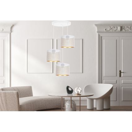 Luster na sajli ALDO 3xE27/60W/230V pr. 45 cm bijela