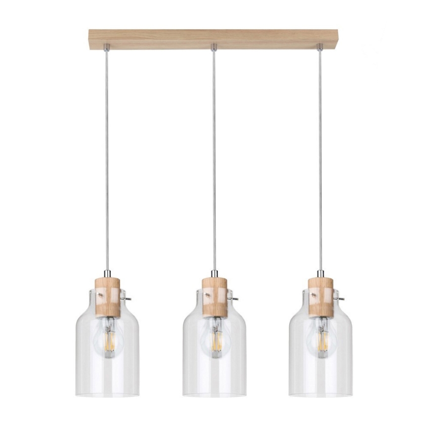 Luster na sajli ALESSANDRO 3xE27/60W/230V hrast
