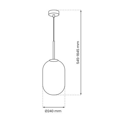 Luster na sajli ALIAS 1xE14/40W/230V pr. 24 cm crna/siva
