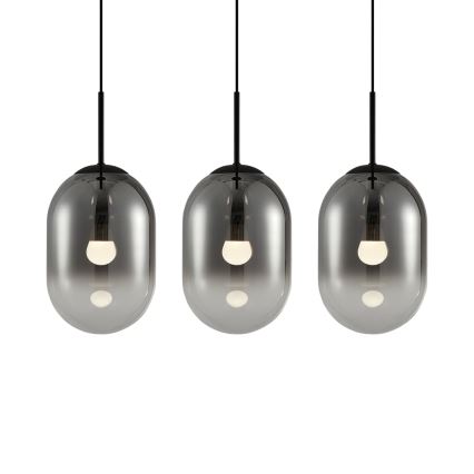 Luster na sajli ALIAS 3xE14/40W/230V crna/siva