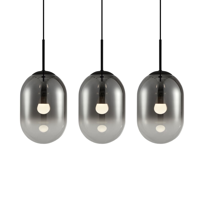 Luster na sajli ALIAS 3xE14/40W/230V crna/siva