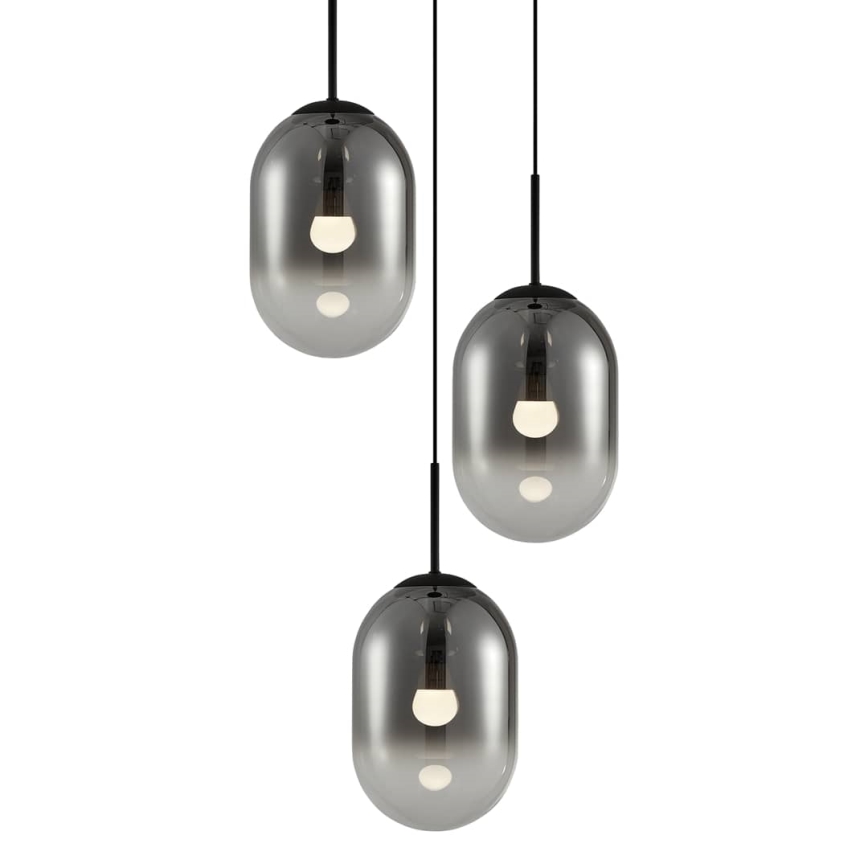 Luster na sajli ALIAS 3xE14/40W/230V crna/siva