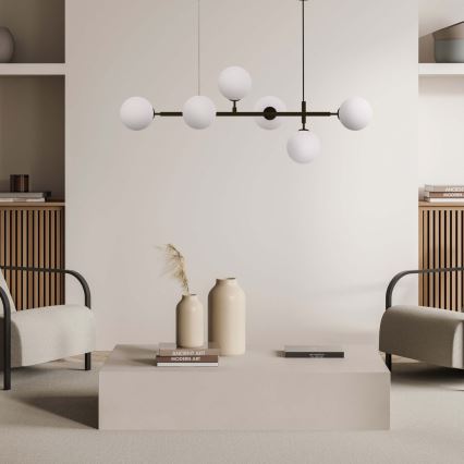 Luster na sajli ALISA 6xE14/40W/230V crna