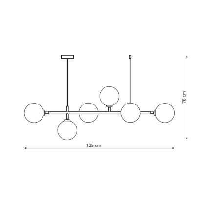 Luster na sajli ALISA 6xE14/40W/230V crna