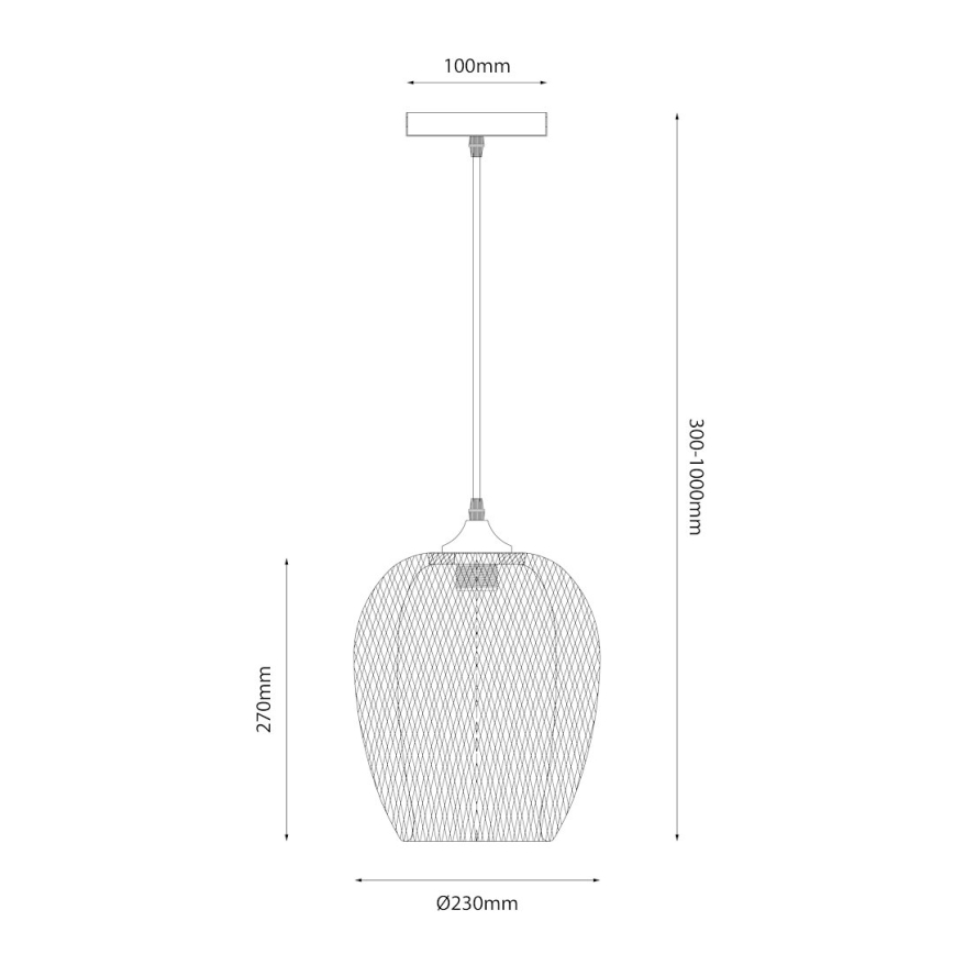 Luster na sajli ALMA 1xE27/60W/230V pr. 23 cm bambus