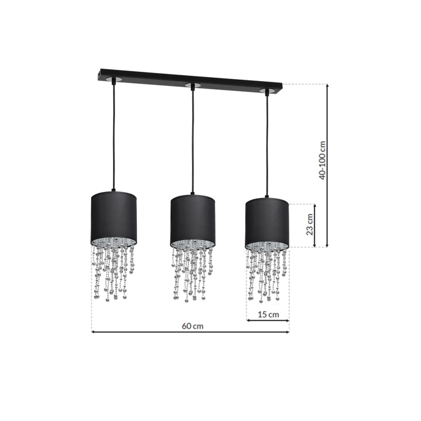 Luster na sajli ALMERIA 3xE27/60W/230V